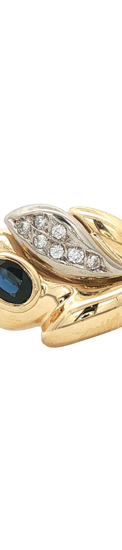 Vintage 18K Gold Ring with Sapphire and Diamond